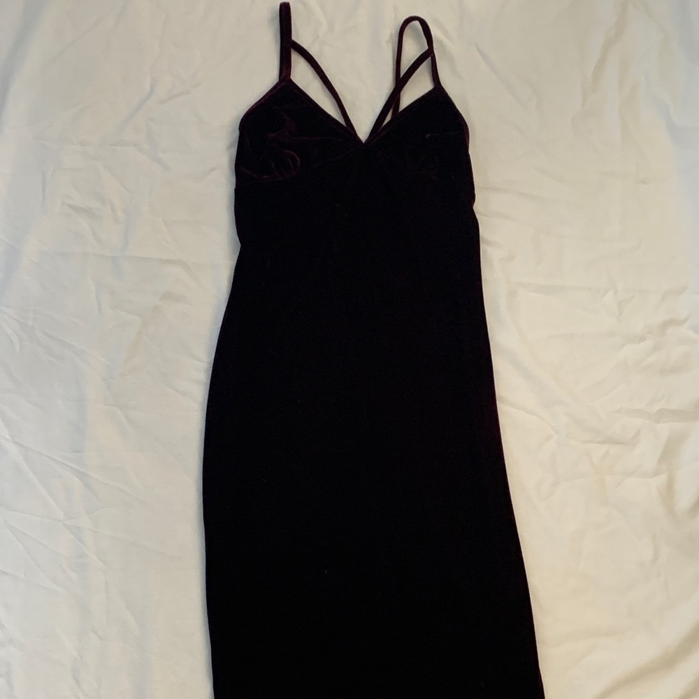 Dark purple velvet dress